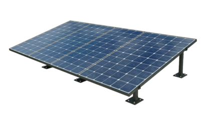 Electric Solar cell isolated on transparent background or PNG file. Solar energy. Environmental theme. Green energy concept.