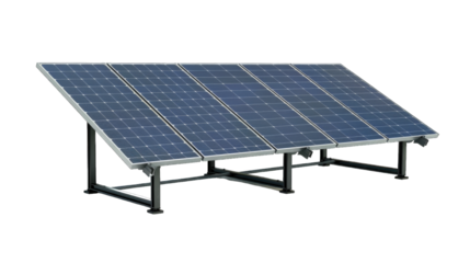 Electric Solar cell isolated on transparent background or PNG file. Solar energy. Environmental theme. Green energy concept.