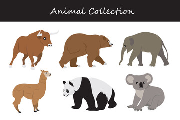 Animals collection. Flat style vector illustration.