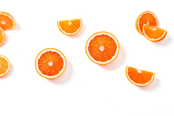Fresh Orange Slices on White Background