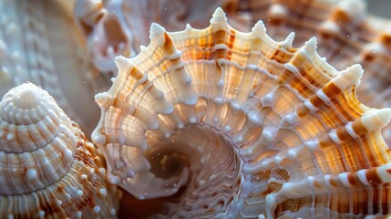 Photograph the surface of a seashell
