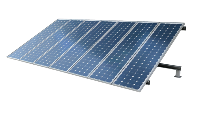 Electric Solar cell isolated on transparent background or PNG file. Solar energy. Environmental theme. Green energy concept.