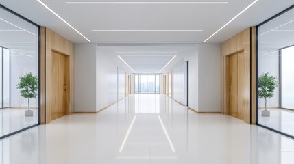 A large, empty room with white walls and a white floor