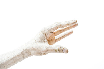 Closeup of a Wrinkled Hand Reaching Out