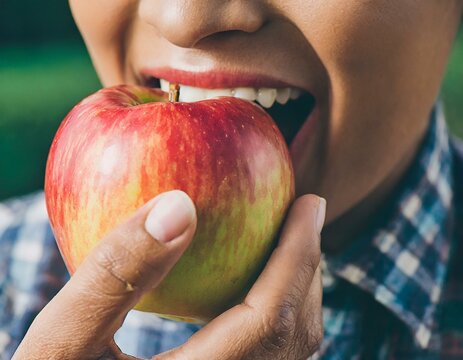 In einen Apfel bei&szlig;en 