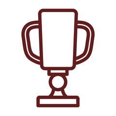 trophy Vector Line Maroon Icon Design