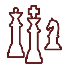 chess Vector Line Maroon Icon Design