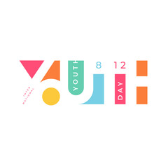 Celebrate International Youth Day with this vibrant and dynamic logotype typography,