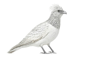 Fototapeta premium White Bird with Crest Standing on White Background