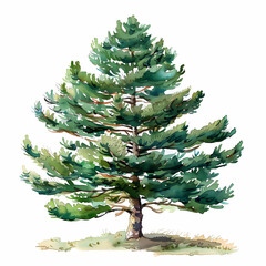 Watercolor Sketch of a Monterey Pine Tree &ndash; Beautiful Nature Art