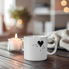 Sweet Valentine’s Day Mug: Delightful Pink and White Background