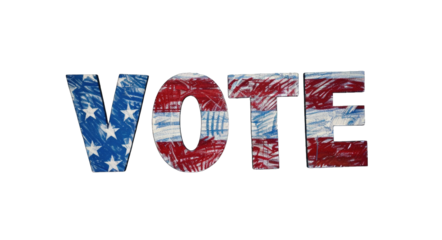 Presidential Election 2024 in United States. Vote day, November 5. US Election campaign - Make your choice. United States flag. Transparent background or PNG file.