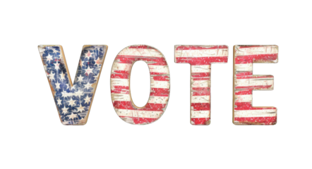 Presidential Election 2024 in United States. Vote day, November 5. US Election campaign - Make your choice. United States flag. Transparent background or PNG file.