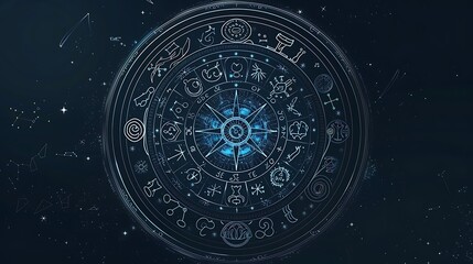 Celestial Wheel of Zodiac Signs