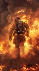 In to the fire, a Firefighter searches for possible survivors