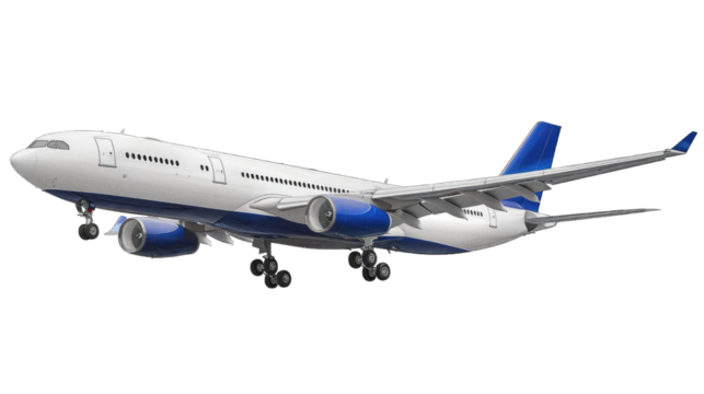 Airplane aircraft transport airplane transportation travel traveler flight fly air plane trip jet business. Transparent background or PNG file.