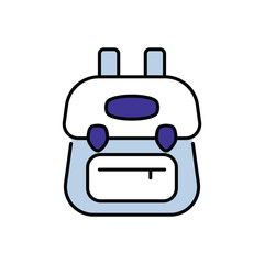 Backpack icon design with white background stock illustration