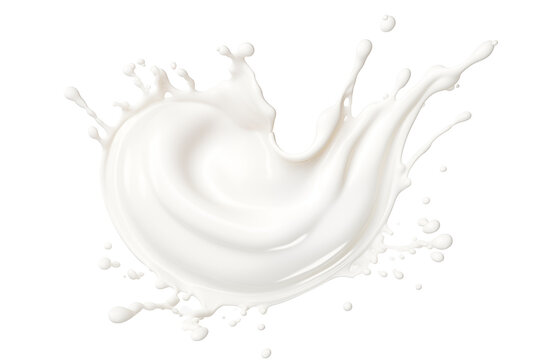 Circle milk, yogurt or cream wave flow splash