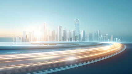 Obraz premium A winding road with a green forest in the background