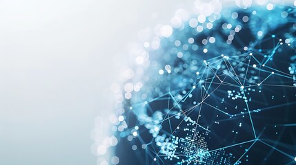 Obraz premium Elegant Abstract Tech: Global Communication and Data Analysis on White Background, Cyber Innovation and Analysis