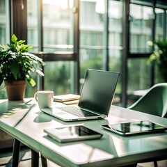 laptop in the office