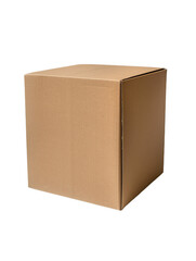Fototapeta premium Large Brown Cardboard Box on White Background