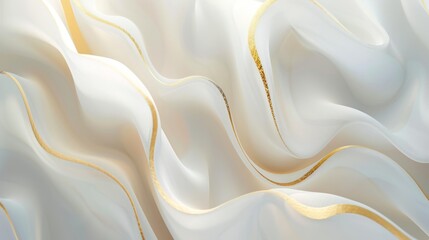 Obraz premium Capture the essence of luxury with sophisticated white and gold wave designs, ideal for chic and elegant backgrounds