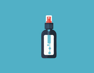 Medicine spray bottle icon in flat style