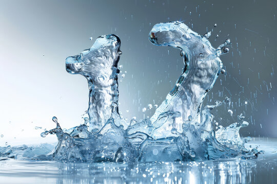 Splashing Water Art with Numbers 