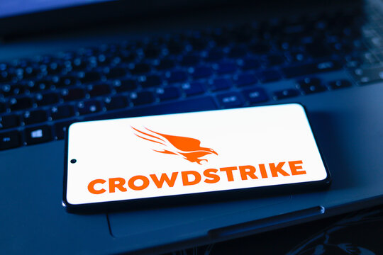 July 19, 2024, Paraguay. In this photo illustration, the CrowdStrike Holdings, Inc. logo is displayed on a smartphone screen.