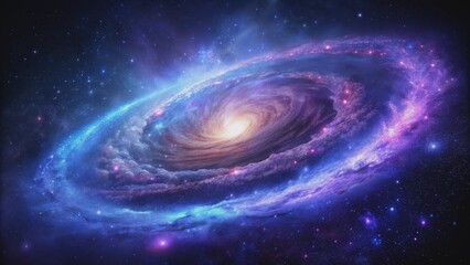 Cosmic Spiral Galaxy - Digital Illustration, Spiral Galaxy, Space Art, Nebula, Cosmic, Stars , galaxy