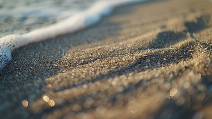Capture the texture of sand grains on a beach