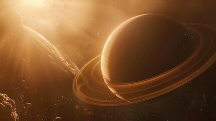 Close-up of Saturn with its distinctive rings