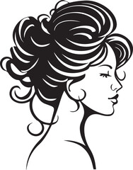 Young girl face icon cameo hair style 