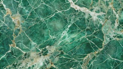 Obraz premium Emerald Green Marble Texture with White and Gold Veins, Marble, Texture, Pattern, Natural Stone