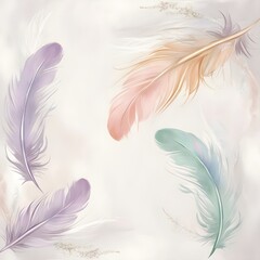 pastel colour feather abstract background Gerenative AI