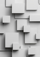 High-Quality Grey Minimalist Design: White Flat Art with Geometric Shapes and Neon Clean Lines