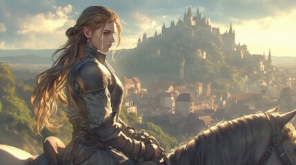 medieval woman on horseback