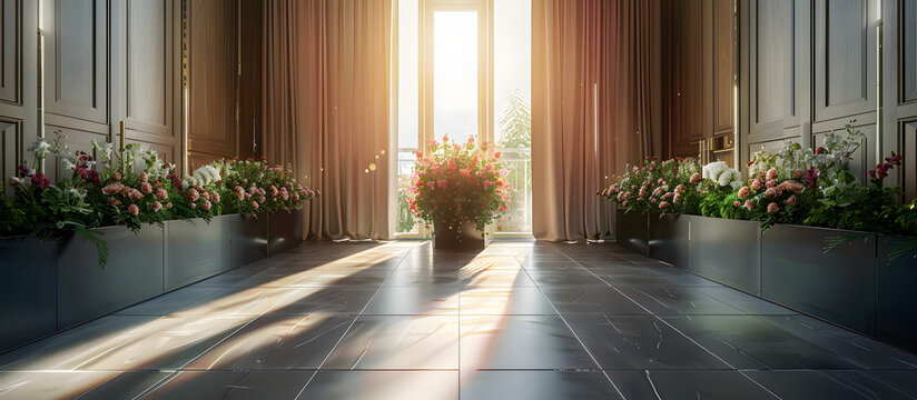 Simple and respectful funeral services banner, leaving room