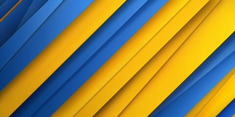 A contemporary abstract backdrop is achieved with a dynamic design featuring diagonal stripes in blue and yellow