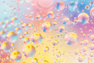 Colorful Oil Bubbles in Water during Sunset 
