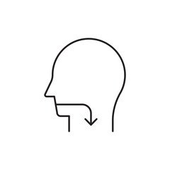 Swallowing reflex icon design, isolated on white background, vector illustration