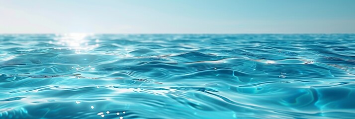 A stunning view of blue ocean waves under a clear sky captures the beauty of the sea and evokes tranquility