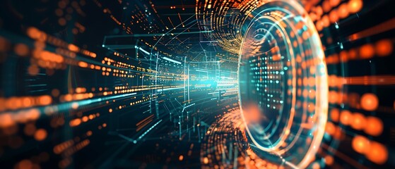 Sophisticated Abstract Technology Background with Digital Art Elements Showcasing the Beauty and Complexity of Technology