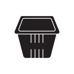 Aluminum foil food tray icon design, isolated on white background, vector illustration