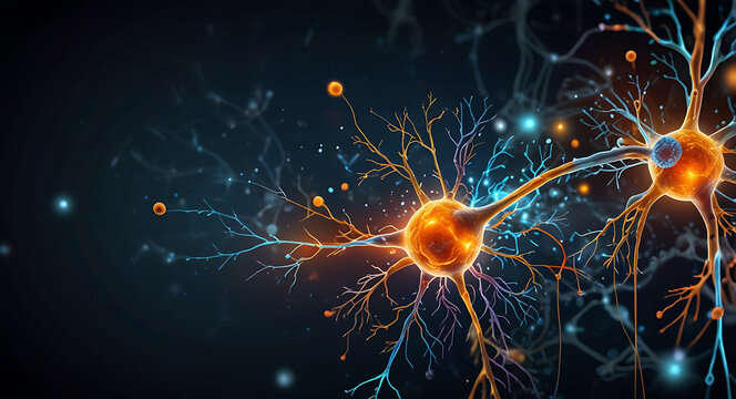 An illustration depicting neuroplasticity with a brain evolving and changing, connected by synapses and neurons, symbolizing growth and adaptation.

