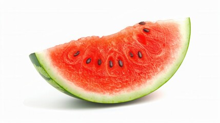 Fresh sweet ripe watermelon slices isolated over white background
