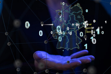 Hologram Of Germany. Map of Germany