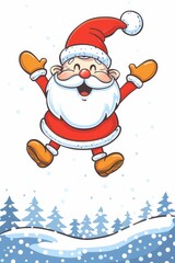 Naklejka premium Playful cartoon new year s greeting card with generous text area, stock illustration