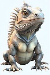 Obraz premium iguana in 3d cartoon style isolated on white background